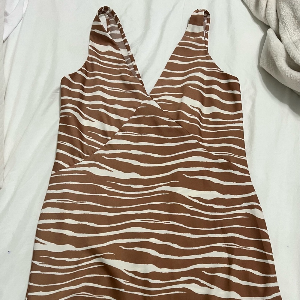 Brown and White Zebra Print dress